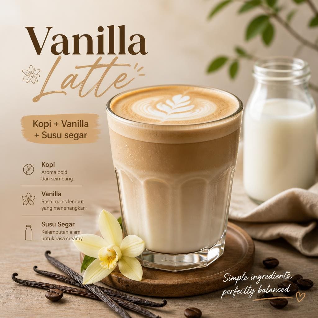 Vanilla Latte dari Kopi Kisah Kita